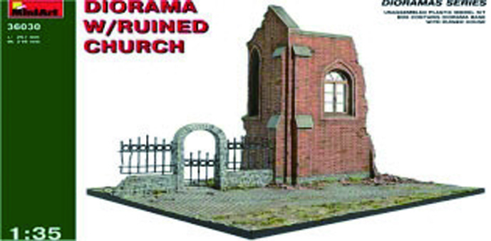 ジオラマベース３０（廃墟の教会） | MINIART | 輸入キット | GSI