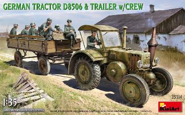 1/35 ドイツトラクター D8506  <br/>トレーラークルー11体付き<br/>