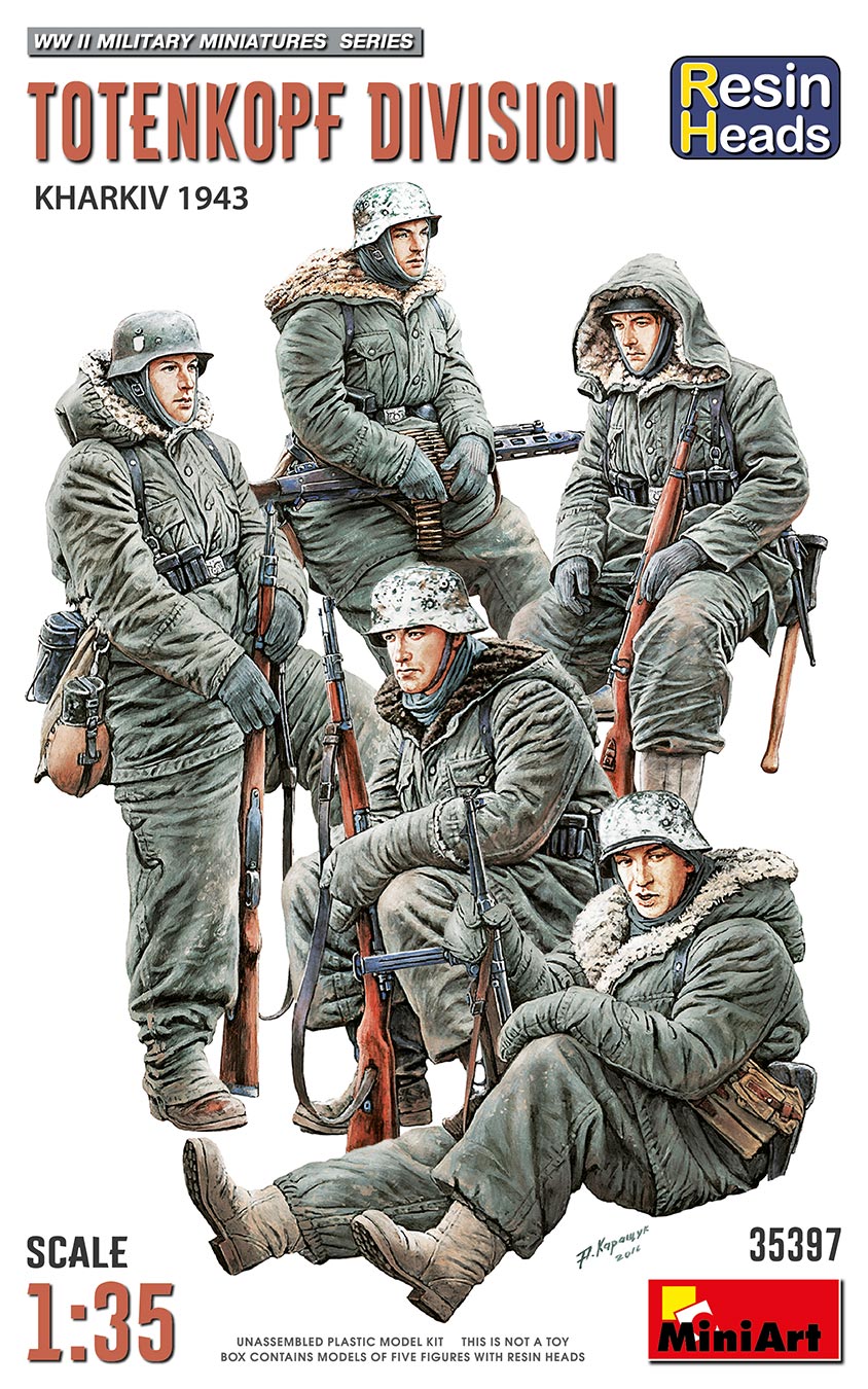1/35 トーテンコップ師団兵（ハリコフ攻防戦1943）フィギュア5体 レジン製ヘッド付
