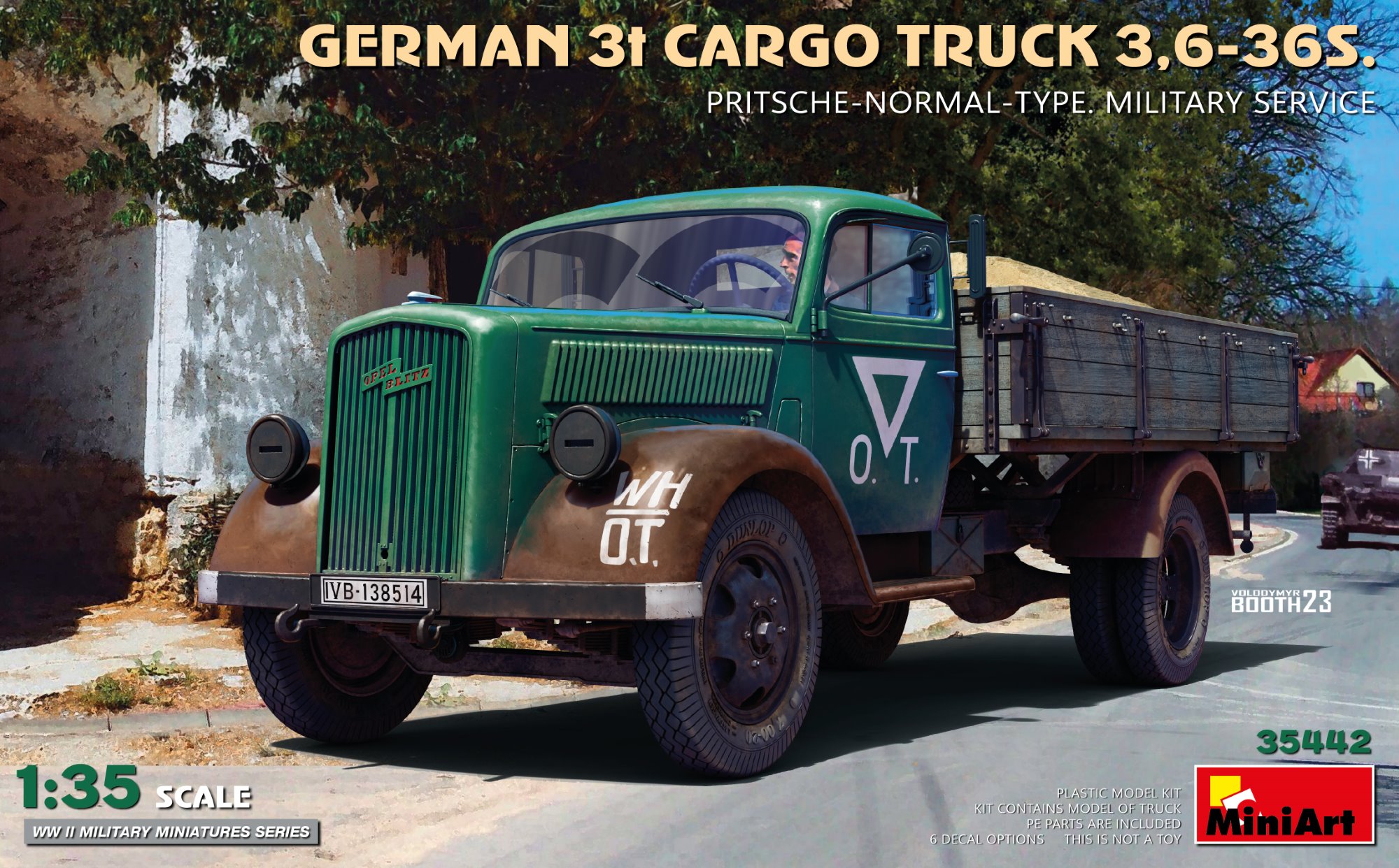 1/35 ドイツ製3tカーゴトラック3.6-36S 通常荷台タイプ 軍用