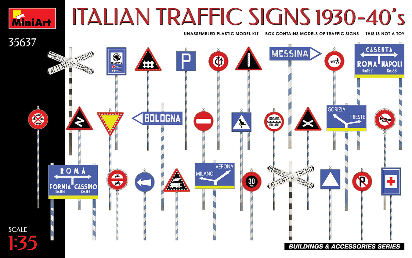 1/35 イタリア交通標識 1930年～40年
