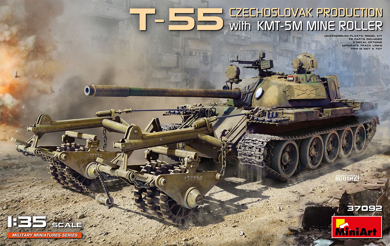 1/35 T-55チェコスロバキア製 KMT-5Mマインローラー付 <br/>