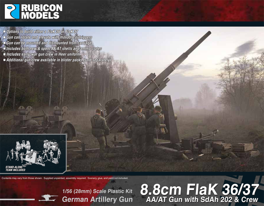 1/56 8.8cm FlaK 36/37 AA/AT Gun w/Sd.Ah202 トレーラー＆クルー