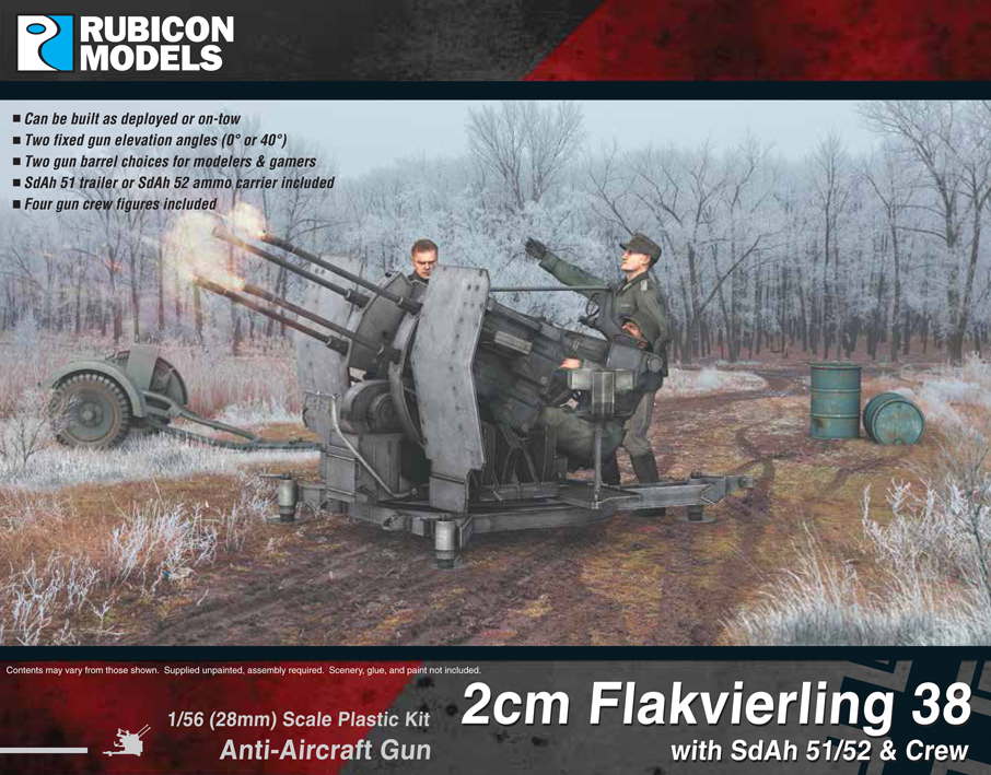 1/56 2cm Flakvierling 38 w/Sd.Ah 51/52 トレーラー & クルー